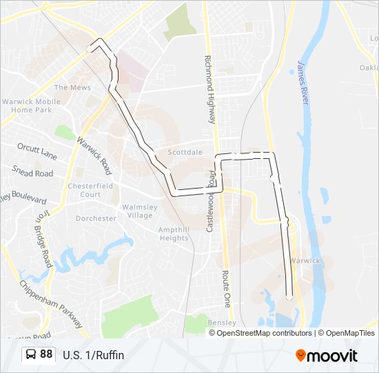 88 Bus Line Map