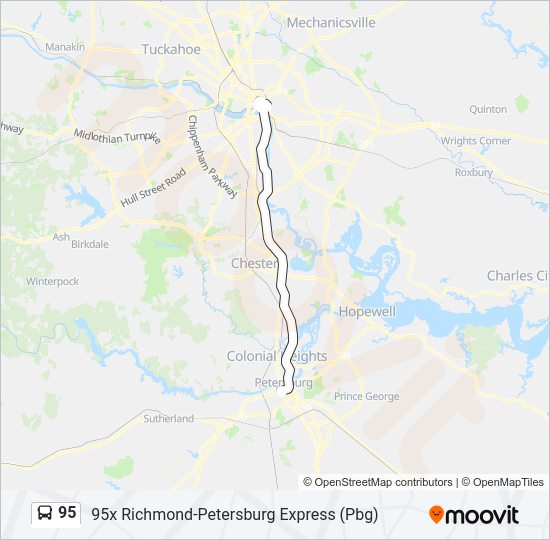 95 Bus Line Map