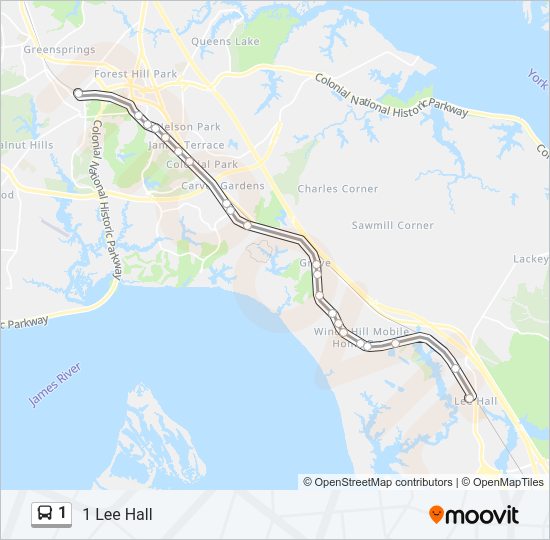 1 Bus Line Map