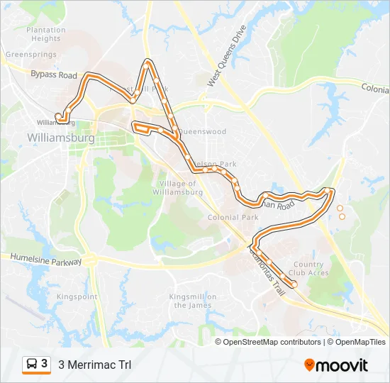 3 Bus Line Map