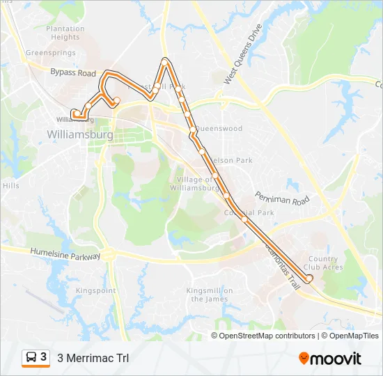 3 Bus Line Map