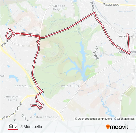 5 Bus Line Map