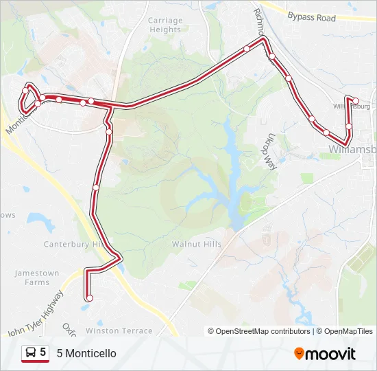 5 Bus Line Map