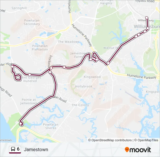 6 Bus Line Map