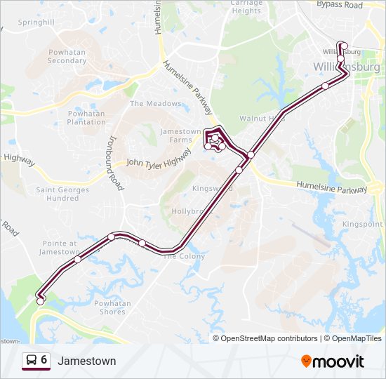 6 Bus Line Map