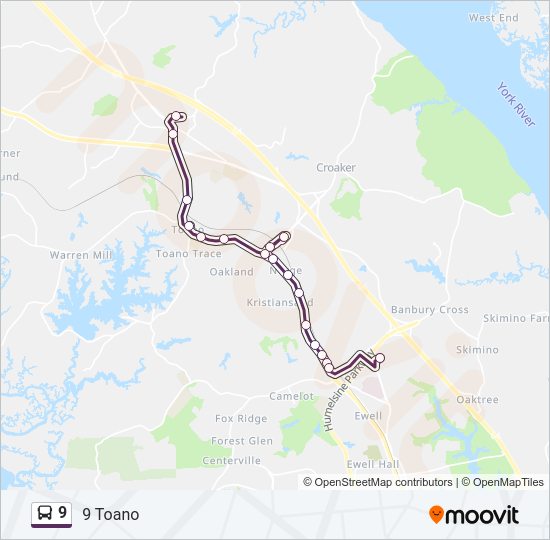 9 Bus Line Map