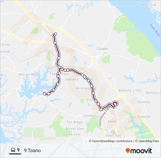 9 Bus Line Map