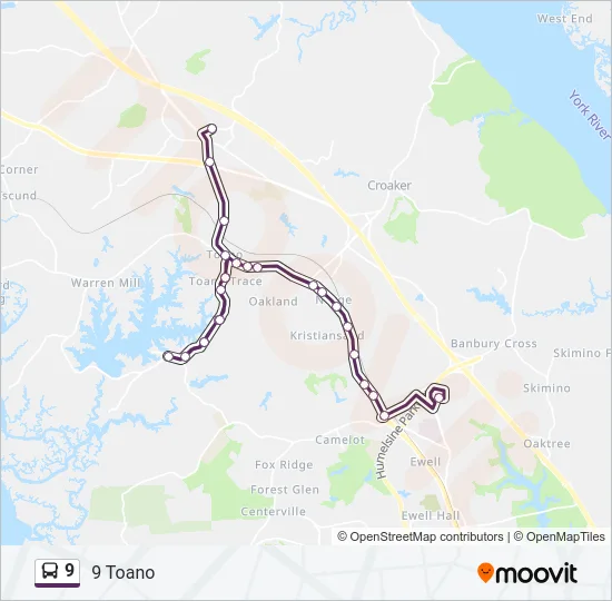 9 Bus Line Map