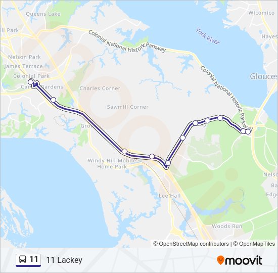 11 Bus Line Map
