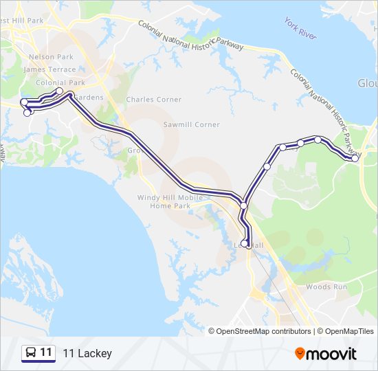 11 Bus Line Map