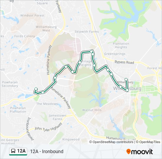 12A bus Line Map