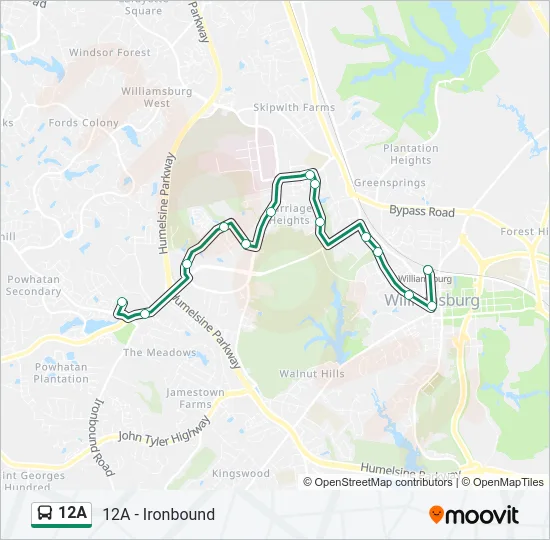 12A Bus Line Map