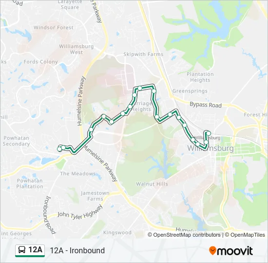 12A Bus Line Map