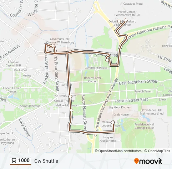 1000 Bus Line Map