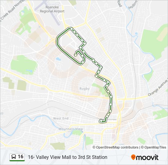 16 Bus Line Map
