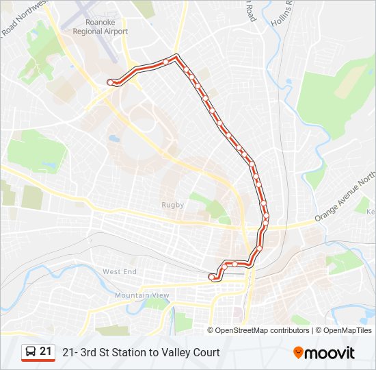 21 Bus Line Map