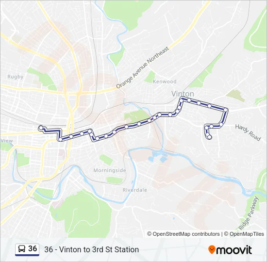 36 Bus Line Map