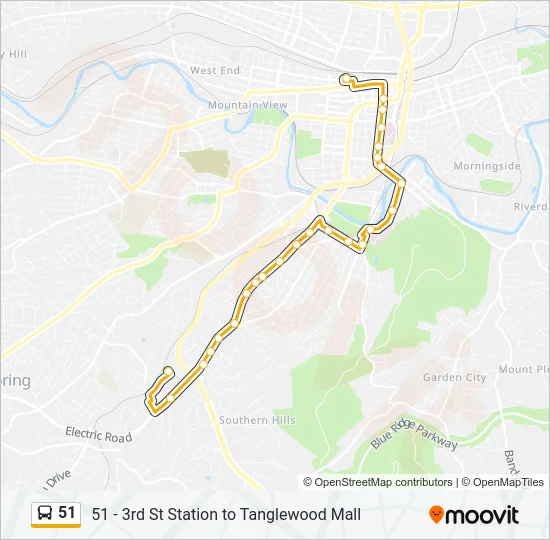 51 Bus Line Map