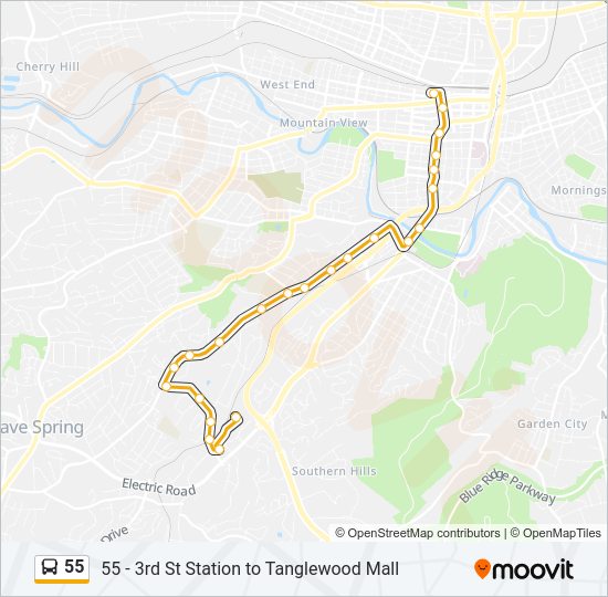 55 Bus Line Map