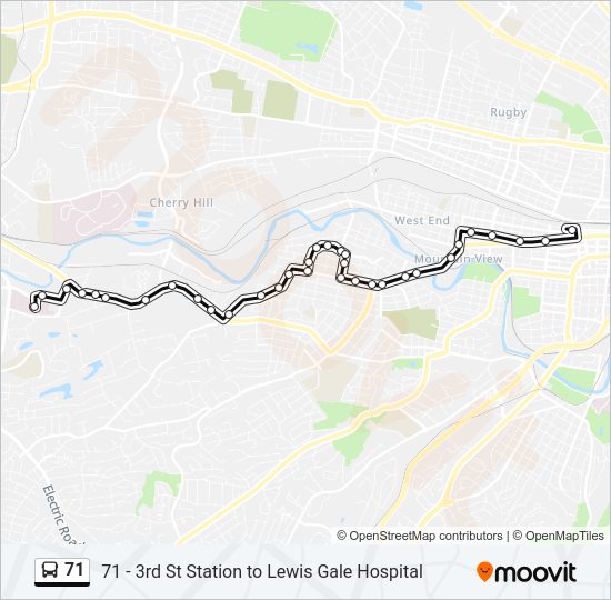 71 Bus Line Map
