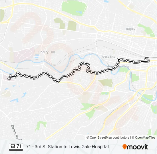 71 Bus Line Map
