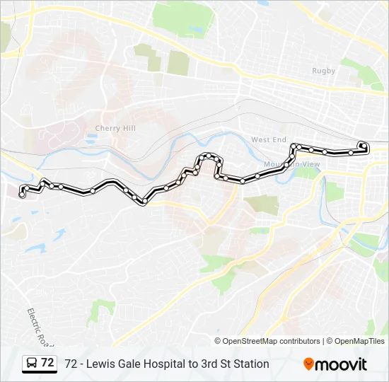 72 Bus Line Map