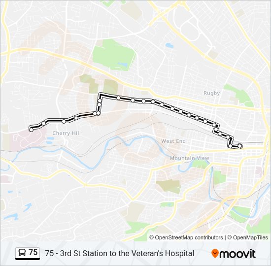 75 Bus Line Map