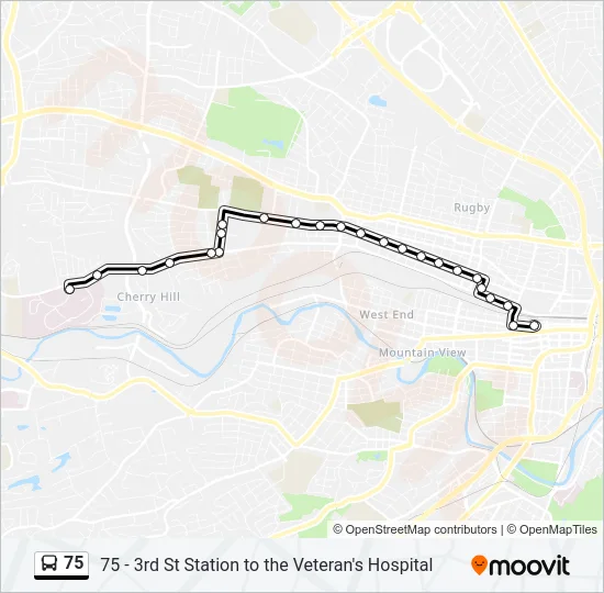 75 Bus Line Map