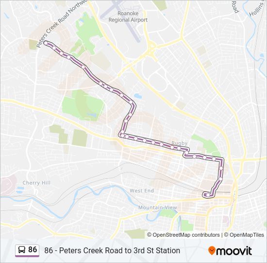 86 Bus Line Map