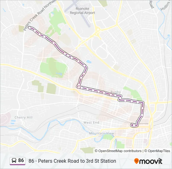 86 Bus Line Map