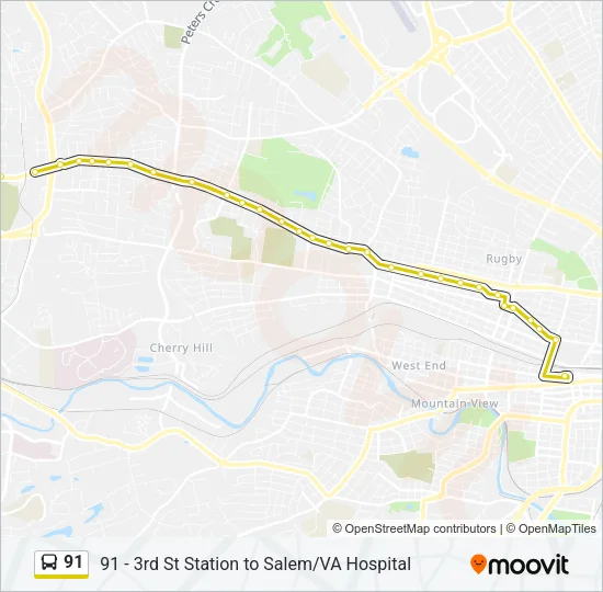 91 Bus Line Map