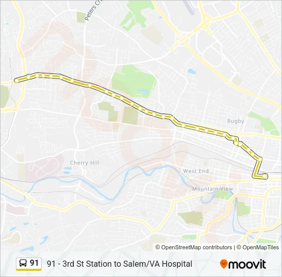 91 Bus Line Map