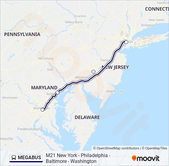 MEGABUS Bus Line Map