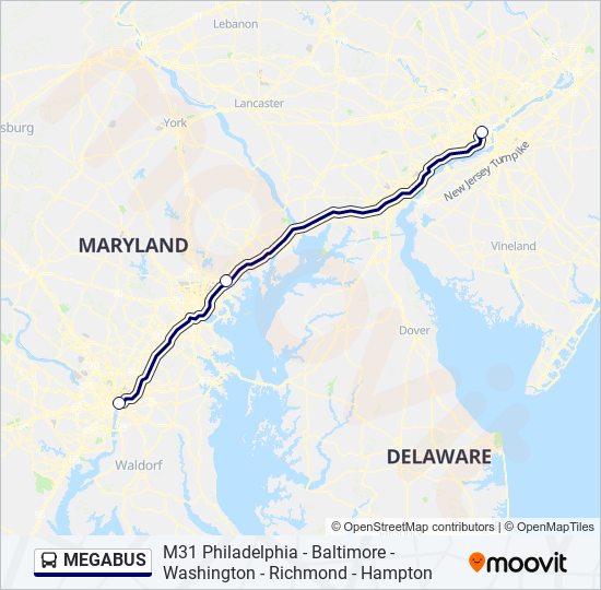 MEGABUS Bus Line Map