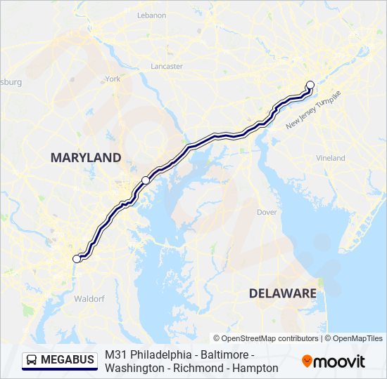 megabus Route Schedules, Stops & Maps Washington Dc (Updated)