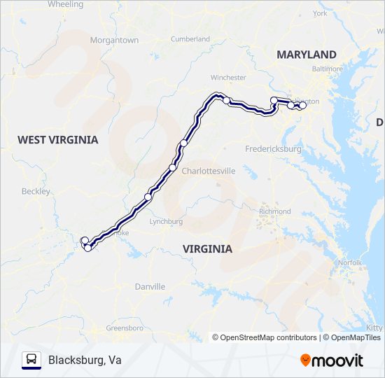 VIRGINIA BREEZE Bus Line Map