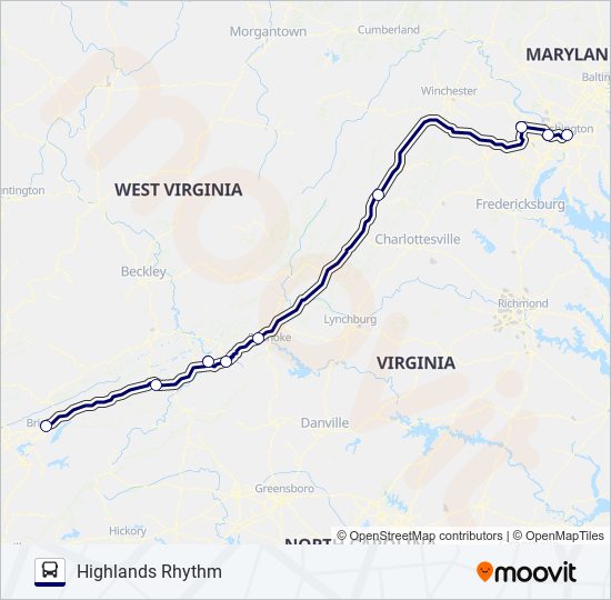 VIRGINIA BREEZE Bus Line Map