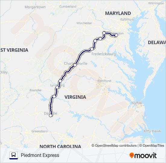 VIRGINIA BREEZE Bus Line Map