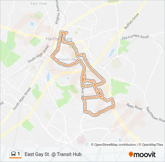 1 Bus Line Map