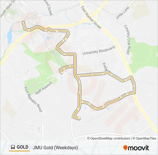 GOLD Bus Line Map