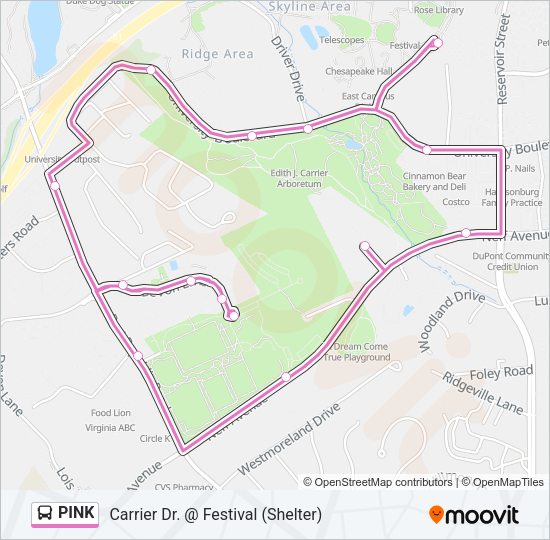 PINK Bus Line Map
