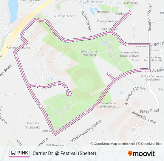 PINK Bus Line Map