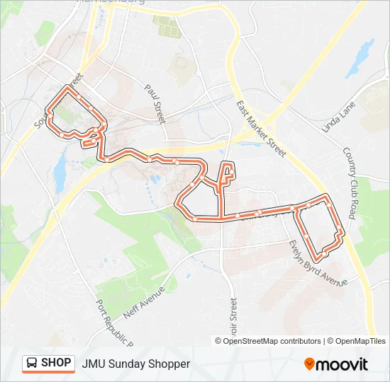 SHOP Bus Line Map