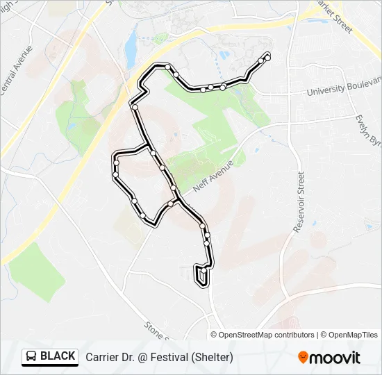BLACK Bus Line Map