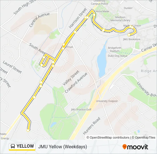 YELLOW Bus Line Map