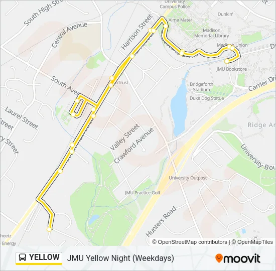 YELLOW Bus Line Map