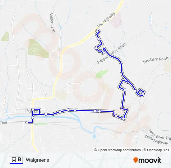 B Bus Line Map