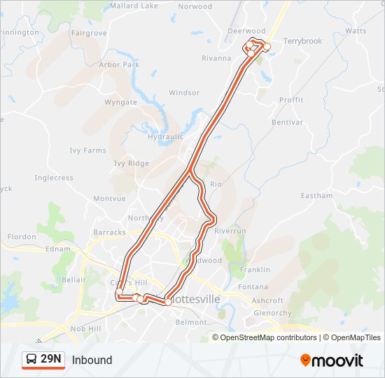29N Bus Line Map