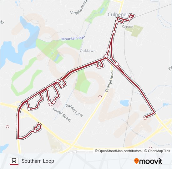 CULPEPER TROLLEY Bus Line Map