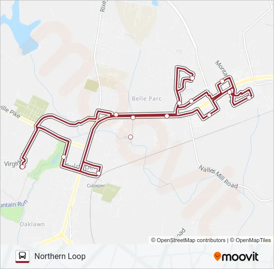 CULPEPER TROLLEY Bus Line Map